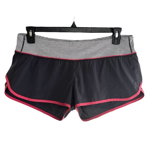 lululemon athletica Pants - Lululemon Run Speed Short Gray/Coral Wee Stripe 2.5" Size 10